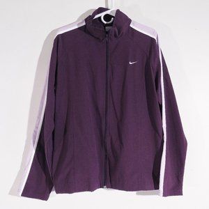 NIKE Women's XL Athletic Jacket Full Zip Purple Track Warm-Up Coat Running